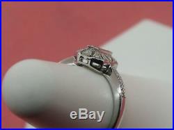 10K White Gold Emerald and Diamond Ring Size 7 (Brand New Sale Jewelry)