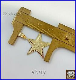 10k Gold Solid Star Sign Charm Pendant Diamond Cut Luck Real 1okt For Chain SALE