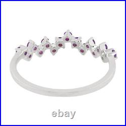 10k White Gold Easter Sunday Sale 0.28 Natural Amethyst Band Ring Jewelry