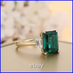 14K Yellow Gold Plated 2.50Ct Lab Created Green Emerald Ring Black Friday Sale