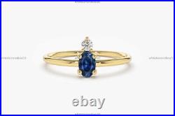 14k Yellow Gold Sapphire Diamond Holiday Sale Cluster Engagement Ring For Women
