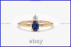 14k Yellow Gold Sapphire Diamond Holiday Sale Cluster Engagement Ring For Women