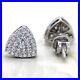 1.35 Ct Round Cut White Diamond Cluster Halo Stud Earrings 14k White Gold Over