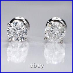 1.50 Carat Diamond Stud Earrings On Sale 18K White Gold I2 53127293