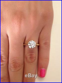 2.00 ct Round Cut H/VS2 Diamond Solitaire Engagement Ring 14K Yellow Gold SALE