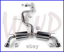 3 Stainless Dual CatBack Exhaust Mufflers For 15-17 VW Golf GTI 2.0L Turbo MK7
