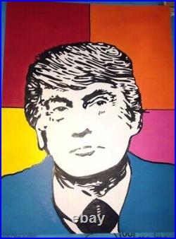45th president DONALD TRUMP INK PAINTING 9×11 for sale by artist, signed