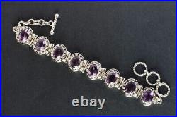 925 Sterling Silver Amethyst Gemstone Women Bracelet Jewelry Cyber Monday SALE