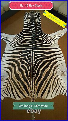 African Authentic / Genuine Tanned Zebra Skin / Hide / Rug / Clearance Sale