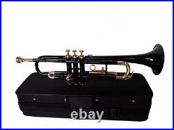 BUMPER SALE! Brand New Black Brass Bb FLAT Trumpet Free Case+M/P FAST SHIP