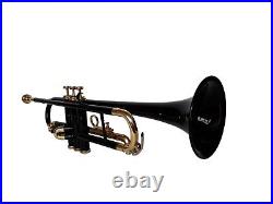 BUMPER SALE! Brand New Black Brass Bb FLAT Trumpet Free Case+M/P FAST SHIP