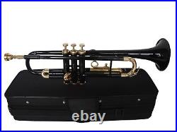 BUMPER SALE! Brand New Black Brass Bb FLAT Trumpet Free Case+M/P FAST SHIP