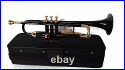 BUMPER SALE! Brand New Black Brass Bb FLAT Trumpet Free Case+M/P FAST SHIP