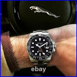 Big Sale 40mm PARNIS GMT Automatic Men's Watch Sapphire Glass Ceramic Bezel
