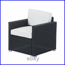 Black Friday SALE 4pcs Rattan Wicker Sofa Set Garden Patio Furniture with Cushion