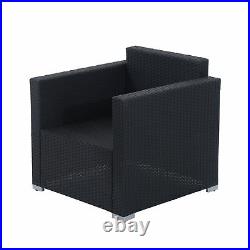 Black Friday SALE 4pcs Rattan Wicker Sofa Set Garden Patio Furniture with Cushion