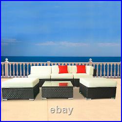Black Friday SALE 6pcs All-weather Rattan Sofa Wicker Sectional Patio Set
