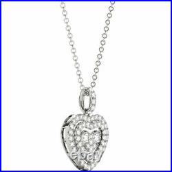 Brand New. 64 Carat Diamond Triple Heart Pendant on 18k White Gold P21958W Sale