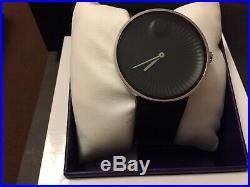 Brand New Movado Edge Black Dial Leather Men's Watch 3680002-Super Sale Now On