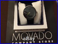 Brand New Movado Edge Black Dial Leather Men's Watch 3680003-Super Sale Now On