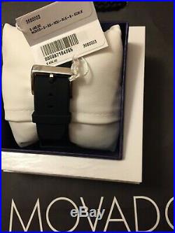 Brand New Movado Edge Black Dial Leather Men's Watch 3680003-Super Sale Now On