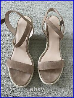 Brand New Without Box Stuart Weitzman TeddiSuedeWedge Sandals For Sale. Size 9.5