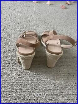 Brand New Without Box Stuart Weitzman TeddiSuedeWedge Sandals For Sale. Size 9.5