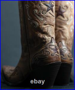 Brand new BROWN & RED with inlays womens ladies cowboy boots sale! Size 8.5
