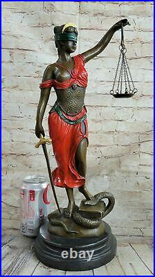 Bronze Scale Justice Blind Justice Sculpture Statue Nude Figurine 18 Red Sale