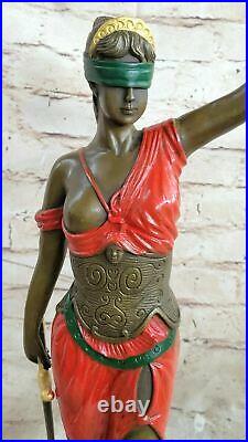 Bronze Scale Justice Blind Justice Sculpture Statue Nude Figurine 18 Red Sale