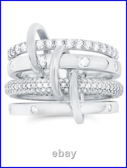 CRISLU Cubic Zirconia Q Ring Finished in Pure Platinum- Size 7 Brand New -SALE