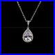 Christmas Sale Moissanite Halo Pendant Solid 14k White Gold 2.50 CT Pear Cut