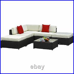 Clearance Sale 6pcs All-weather Rattan Sofa Wicker Sectional Patio Furniture