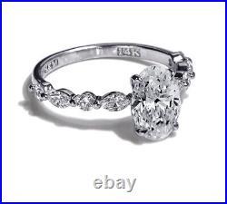 DEAL! Christmas Sale 2.58 CT Oval Cut Diamond Ring D I2 14K White Gold 50970671