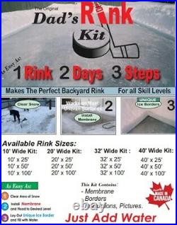 Dads Rink Kit 20' X 40 DIY Backyard Ice Rink Kit ON SALE