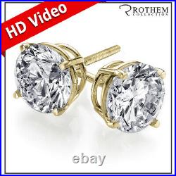 Early New Year Sale 0.60 Ct Diamond Earrings D I2 14K Yellow Gold 53655291