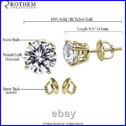Early New Year Sale 0.60 Ct Diamond Earrings D I2 14K Yellow Gold 53655291