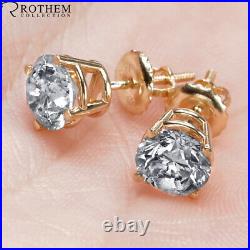 Early New Year Sale 1.03 Ct Diamond Earrings D I2 14K Yellow Gold 29153665