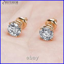 Early New Year Sale 1.03 Ct Diamond Earrings D I2 14K Yellow Gold 29153665
