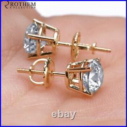 Early New Year Sale 2.01 Ct Diamond Earrings F SI2 14K Yellow Gold 53502291