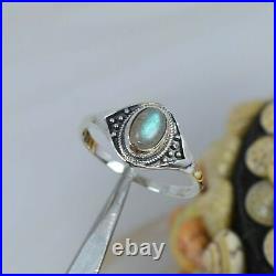 Exclusive Sale! Natural Multi Labradorite Silver Plated Designer Ring Jewelry