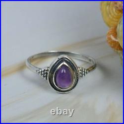 Exclusive Sale! Natural Purple Amethyst Silver Plated Designer Ring Jewelry