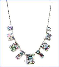 FIREFLY Soft Multi Square Station Mosaic Necklace- Brand New -SALE-with tags