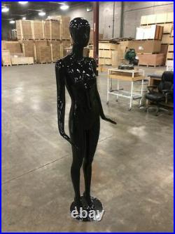 Female Fiberglass Mannequin Abstract Style Gloss Black WithStand 6 Tall SALE