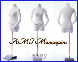 Female mannequin torso with pinnable body, arms, hands, on sale dress form-RB