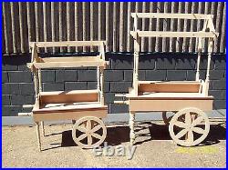For sale Unpainted Wedding Sweet Candy Cart / BARROW with shelf & Roof
