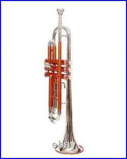 GREAT SALE Brand New Copper Nickle Bb FLAT Trumpet Free Case+Mouthpiece