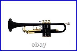 Great New Sale Brand New Black Brass Bb Flat Trumpet Free Case+m/p Qwert