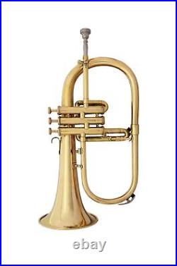 HOT! SALE BRAND NEW BRASS Bb FLUGEL HORN+FREE CASE+MOUTHIPICE+FAST DELIVERY