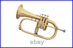HOT! SALE BRAND NEW BRASS Bb FLUGEL HORN+FREE CASE+MOUTHIPICE+FAST DELIVERY